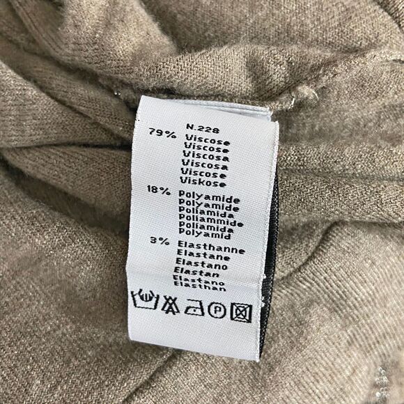 Gerard Darel Lightweight Sweater Top Size 3 (M) Taupe Metallic Stripes L/S Soft - Picture 6 of 6